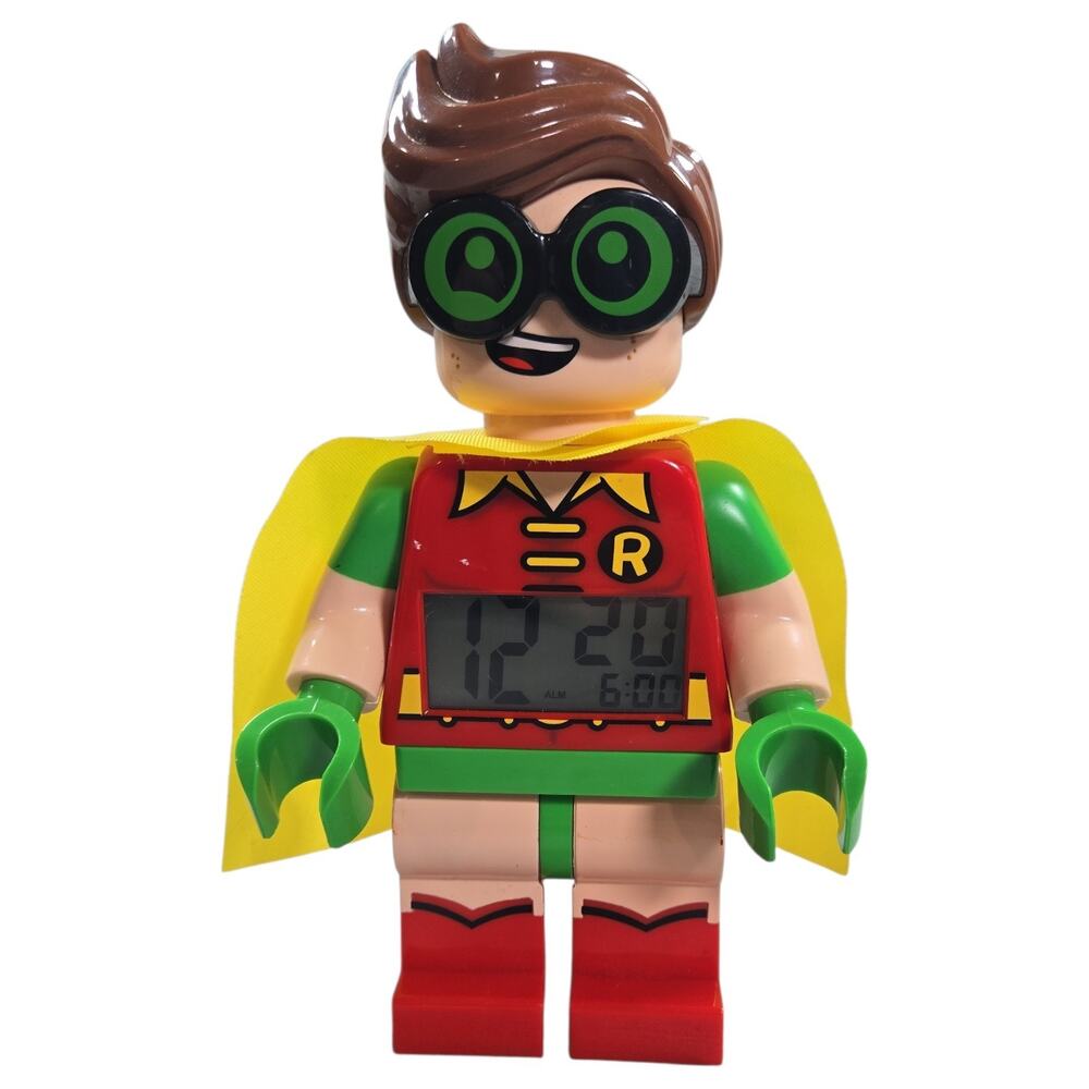 LEGO Batman Movie Robin Minifigure Alarm Clock WORKS TESTED Light Up 9009358 EUC
